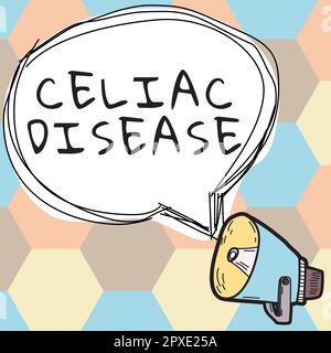 Handwriting text Celiac Disease, Business idea Small intestine is hypersensitive to gluten Digestion problem Stock Photo