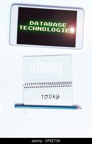 Inspiration showing sign Database Technologies, Internet Concept uses a database application that provides database services Stock Photo