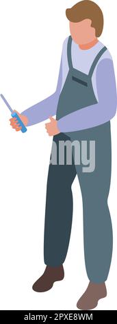 Screwdriver tool icon isometric vector. Worker service. Person work Stock Vector