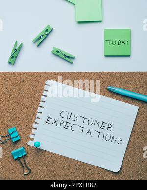 Conceptual caption Customer Expectations, Business showcase Benefits a Client Expect Surpass the needs and wants Stock Photo