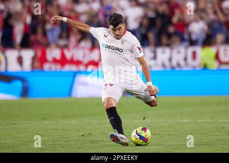 Seville, Spain. 01st May, 2023. Marcos Acuna (19) of Sevilla FC seen during the LaLiga Santander match between Sevilla FC and Girona at Estadio Ramon Sanchez Pizjuan in Seville. (Photo Credit: Gonzales Photo/Alamy Live News Stock Photo