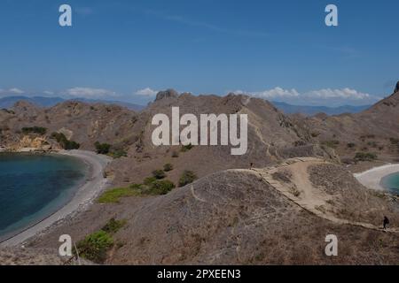 Tourists visiting Padar Island in Labuan Bajo during the dry season, a location with a very unique island view will be the venue for the 2023 ASEAN Su Stock Photo