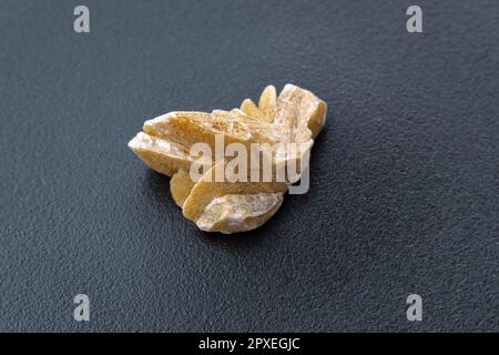 Desert rose. Rock composed of gypsum close up, crystals that resemble the shape of a rose. Stock Photo