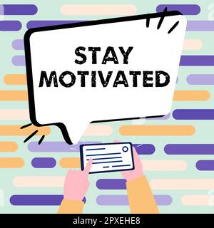 Text caption presenting Stay Motivated, Word for Reward yourself every time you reach a goal with knowledge Stock Photo