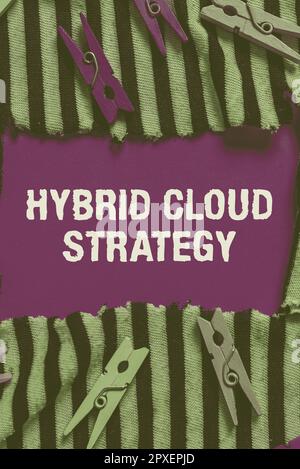 Writing displaying text Hybrid Cloud Strategy, Business approach Cloud computing setting that uses a mix of onpremises Stock Photo