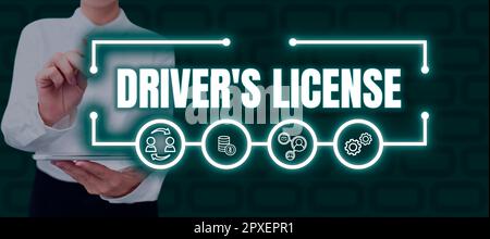 Handwriting text Driver's License, Business overview a document permitting a person to drive a motor vehicle Stock Photo