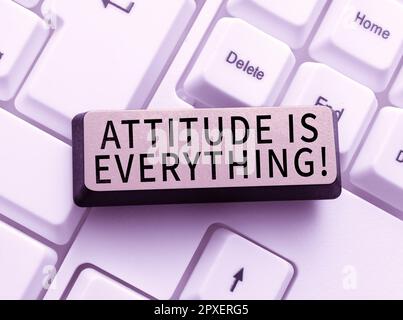 Writing displaying text Attitude Is Everything, Conceptual photo Personal Outlook Perspective Orientation Behavior Stock Photo