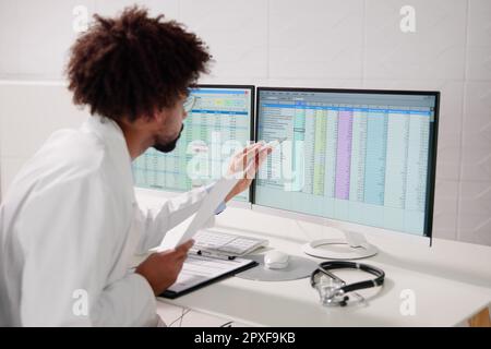 Medical Coding Bill And Billing Codes Spreadsheets Stock Photo