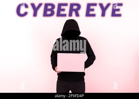 Inspiration showing sign Cyber Eye, Word Written on tool engages in building smart technologies in cybersecurity Stock Photo