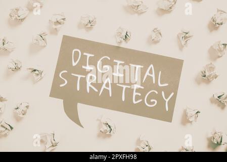 Sign displaying Digital Strategy, Business concept plan for maximizing the business benefits of data assets Stock Photo