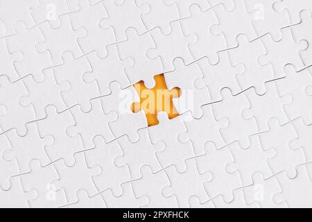 One Piece Missing From Almost Complete Jigsaw Puzzle Stock Photo