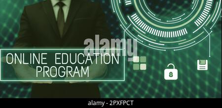 Conceptual display Online Education Program, Business showcase Software development and programming courses Stock Photo