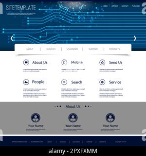 Website Design with Digital Connections Pattern Stock Vector
