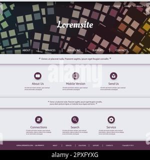 Website Design with Colorful Mosaic Pattern Stock Vector