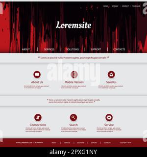 Website Template Design with Grungy Header Stock Vector