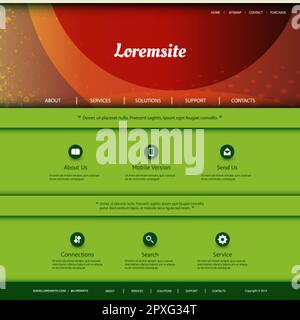 Website Template with Abstract Header Design - Colorful Grungy Pattern Stock Vector