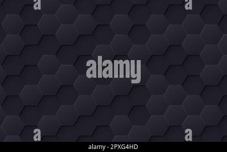 Random shifted black honeycomb hexagon background wallpaper. Vector illustration. Eps 10. Stock Vector