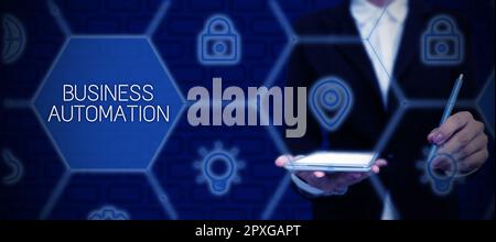 Text caption presenting Business Automation, Conceptual photo for Digital Transformation Streamlined for Simplicity Stock Photo