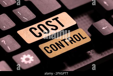 Text caption presenting Cost Control, Word Written on practice of identifying and reducing business expenses Stock Photo