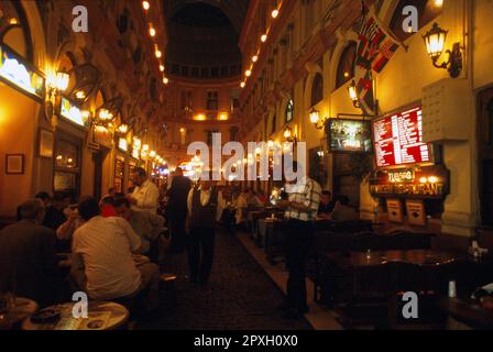Restaurants in Cicek Pasaji Historic Arcade Istanbul Turkey Stock Photo