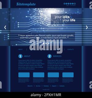 Website Design with Digital Connections Design Stock Vector