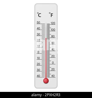 Meteorological thermometer Fahrenheit and Celsius for measuring air temperature. Vector illustration. Eps 10. Stock Vector