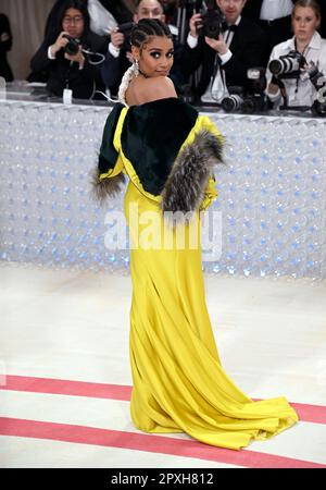 New York, USA. 02nd May, 2023. New York, USA. May 1st, 2023. Ariana DeBose arriving at The Met Gala 2023 at The Metropolitan Museum of Art, New York. This years theme is Karl Lagerfeld A Line of Beauty. Credit: Doug Peters/Alamy Live News Stock Photo