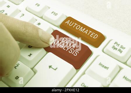 Text sign showing Automated Data Analysis, Business concept Artificial intelligence and deep learning technology Stock Photo