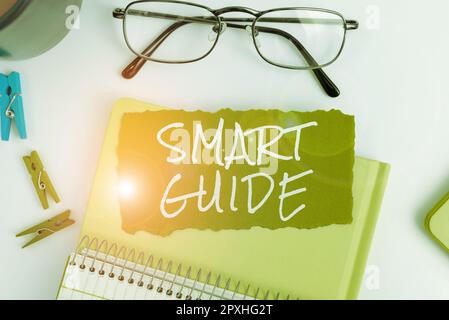 Conceptual caption Smart Guide, Business overview used to guide the development of measurable goals to attain Stock Photo