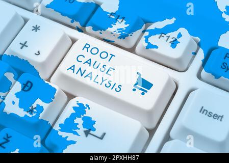 Conceptual display Root Cause Analysis, Conceptual photo Method of Problem Solving Identify Fault or Problem Stock Photo