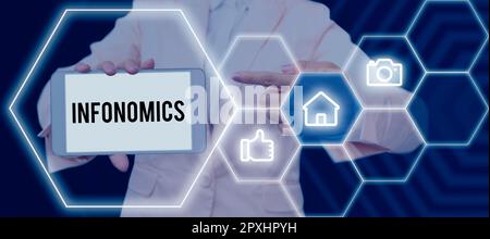 Writing displaying text Infonomics, Word Written on visual image used to represent information or data Stock Photo