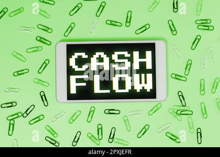 Text caption presenting Cash Flow, Word Written on Movement of the money in and out affecting the liquidity Stock Photo