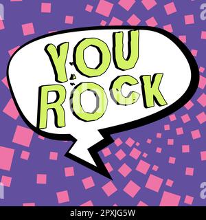 Handwriting text You Rock, Word Written on slang phrase of praise or encouragement conveying you are awesome Stock Photo