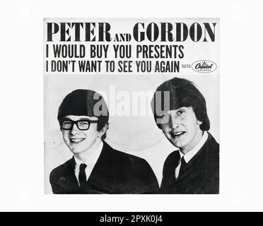 Peter And Gordon - 1964 09 B - Vintage 45 R.P.M Music Vinyl Record Stock Photo