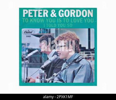 Peter And Gordon - 1965 06 A - Vintage 45 R.P.M Music Vinyl Record Stock Photo