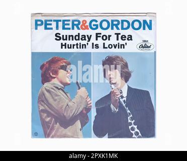 Peter And Gordon - 1967 03 A - Vintage 45 R.P.M Music Vinyl Record Stock Photo