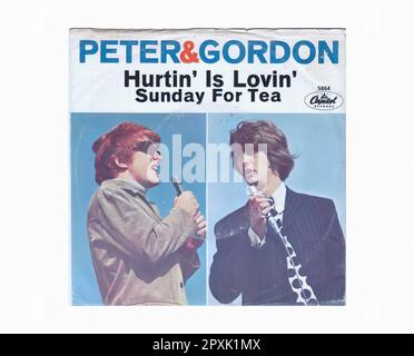 Peter And Gordon - 1967 03 B - Vintage 45 R.P.M Music Vinyl Record Stock Photo