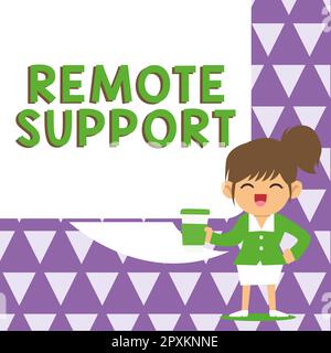 Sign displaying Remote Support, Internet Concept help end-users to solve computer problems and issues remotely Stock Photo