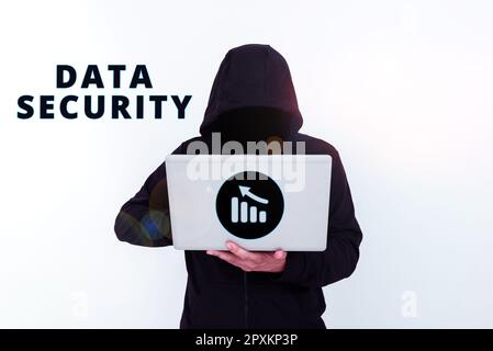 Handwriting text Data Security, Business concept Confidentiality Disk Encryption Backups Password Shielding Stock Photo