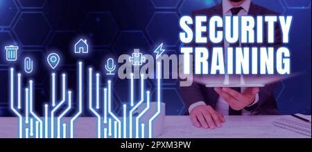 Conceptual display Security Training, Word Written on providing security awareness training for end users Stock Photo