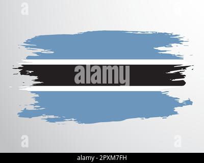 Flag of Boswana hand drawn by brush Stock Vector