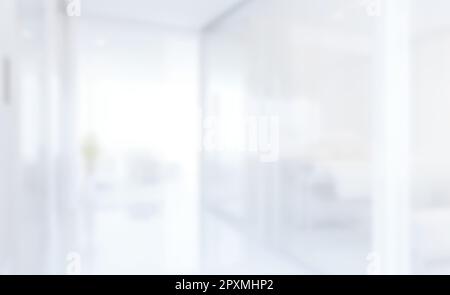 White blur abstract background from building hallway Stock Photo