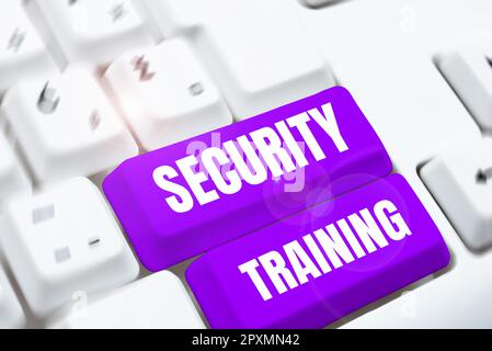 Conceptual display Security Training, Word Written on providing security awareness training for end users Stock Photo