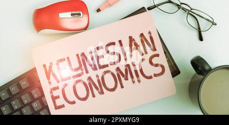 Conceptual display Keynesian Economics, Word Written on monetary and fiscal programs by government to increase employment Stock Photo