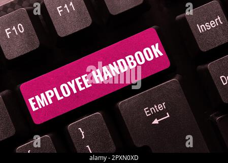 Handwriting text Employee Handbook, Concept meaning Document that contains an operating procedures of company Stock Photo
