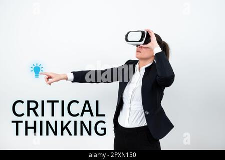 Sign displaying Critical Thinking, Business concept sequence of stages of a project requiring the longest time Stock Photo