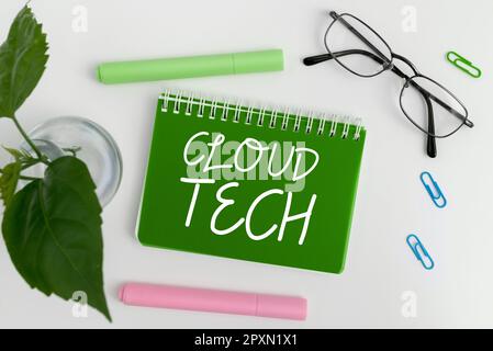 Hand writing sign Cloud Tech, Conceptual photo storing and accessing data and programs over the Internet Stock Photo