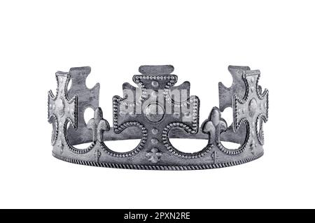 King or Queen's old crown isolated on white background with clipping path Stock Photo