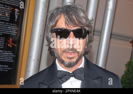 New York, United States. 01st May, 2023. NEW YORK, NEW YORK - MAY 01: Designer Pierpaolo Piccioli departs The Pierre Hotel for 2023 Met Gala on May 01, 2023 in New York City. Credit: SOPA Images Limited/Alamy Live News Stock Photo