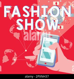 Writing displaying text Fashion Show, Concept meaning exibition that involves styles of clothing and appearance Stock Photo